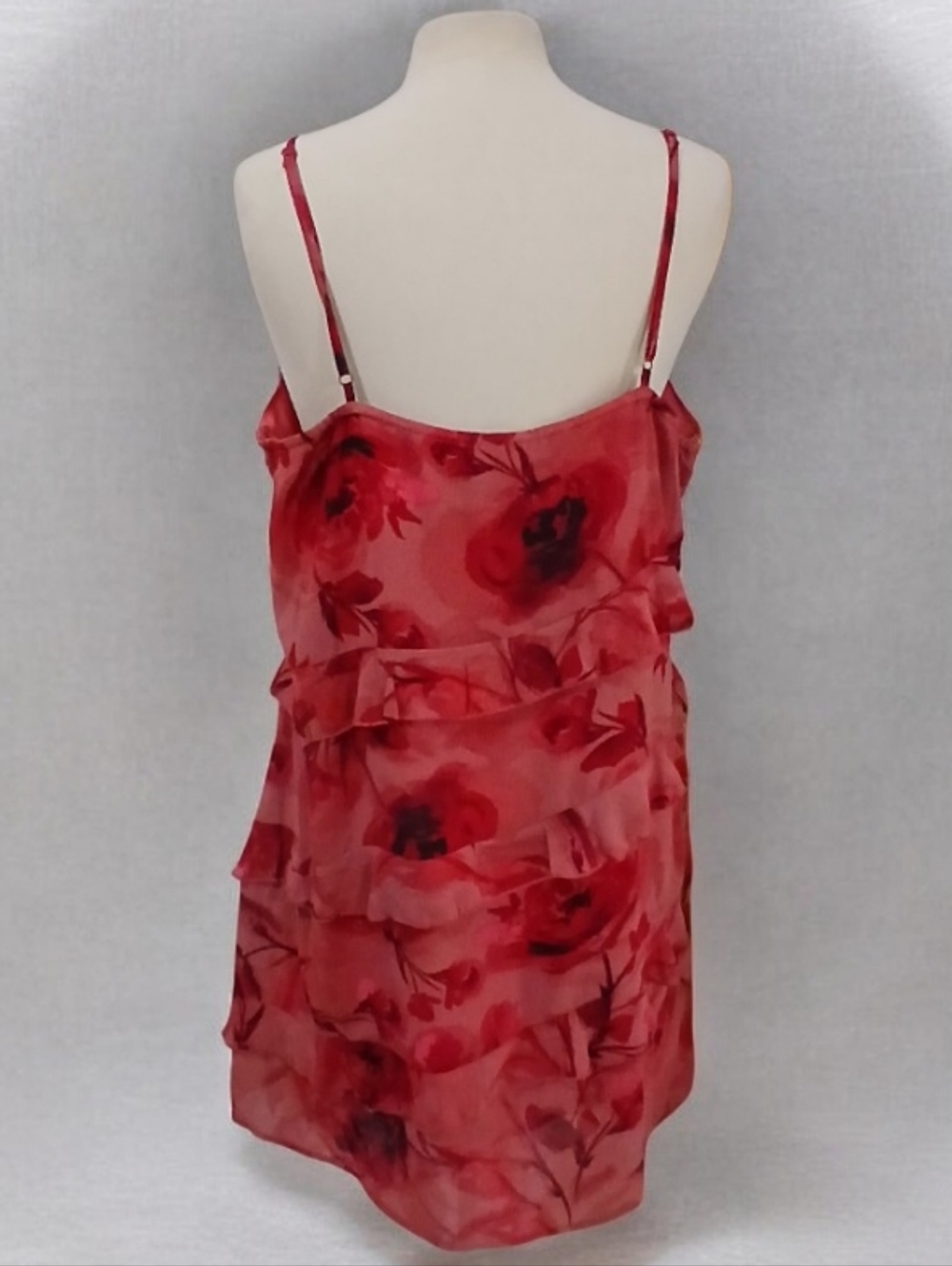 Floral Ruffle Slip Dress | Cocktail Dress - Picture 3 of 8